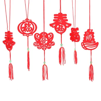 6 шт./упак. Украшение в виде китайского фонаря, подвеска в виде китайского Нового года, Весенний фестиваль, подвесное украшение для гостиной, подарок для домашнего декора