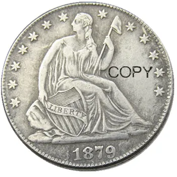 1879 долларов США за куб. см, монеты-копии Liberty Seated стоимостью в полдоллара, посеребренные