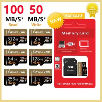 2 ТБ 1 ТБ Карта Флэш-памяти Micro TF /SD Card 512 ГБ SD-Карта Большой емкости Class10 Высокоскоростная SD-Карта Для ПК / Телефона/Камеры