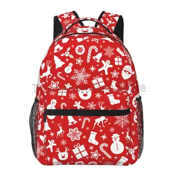С Рождеством Христовым, Красный дорожный рюкзак для женщин, модные повседневные легкие сумки на плечо для девочек, школьная сумка для книг, рюкзак для школьников