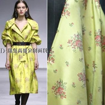 Окрашенная пряжей Парча Жаккардовая ткань Весна Осень Зимнее платье Ветровка Пальто Одежда Европейского бренда Модный дизайн Швейная ткань