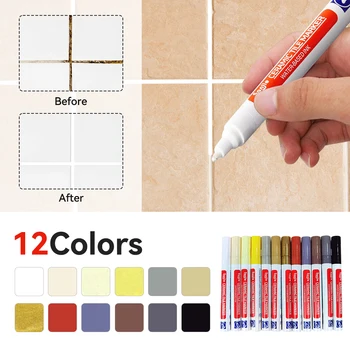 12 цветов, водонепроницаемый маркер для швов плитки, ручка для затирки, Маркер для плитки, ручка для шва на стене, инструмент для ремонта швов для обеззараживания ванной комнаты