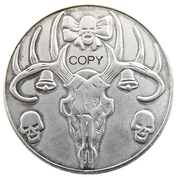 HB (201) Американский Хобо Морган Долларовый Череп Зомби Zkeleton Посеребренные копии монет