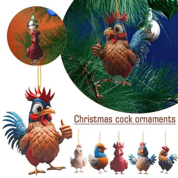 1 шт. Рождественский орнамент из курицы своими руками Рождественские Петухи Художественные украшения 2023 Новогодние подарки