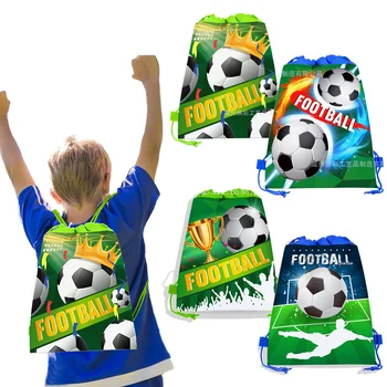Футбольный рюкзак на шнурке, спортивная сумка для вечеринки, детские футбольные сумки на шнурке, товары для вечеринки в честь Дня рождения в футбольной тематике для мальчиков