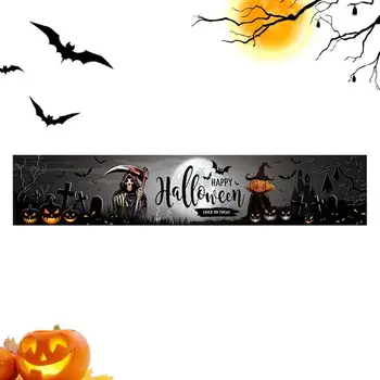 Счастливый фон для Хэллоуина Фон для баннера на тему Хэллоуина с тыквенной летучей мышью Баннер для Хэллоуина для украшения вечеринки на Хэллоуин
