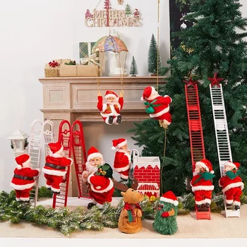Электрическая лестница для лазания, Музыка, Санта-Клаус, Рождественский Орнамент, Украшение дома, Рождественская Елка, Подвесной Декор, Подарок на Новый год 2024