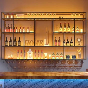 Угловые наборы для гостиной, Винный Стеллаж, Ликерный салон, Коммерческие Винные шкафы для виски, Подвесная Металлическая барная мебель Cremalheira De Vinho