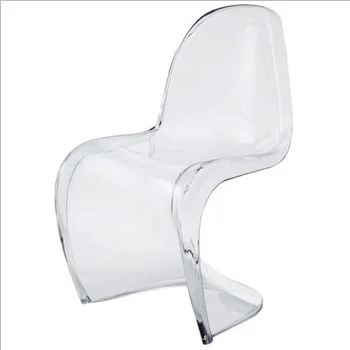 Прозрачный акриловый стул гостиничного дизайна современный S-образный барный хрустальный обеденный пластиковый стул для отдыха