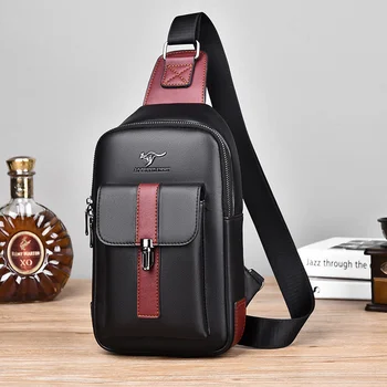 Новая кожаная мужская нагрудная сумка, деловая сумка через плечо, повседневная мужская сумка-мессенджер, модный слинг
