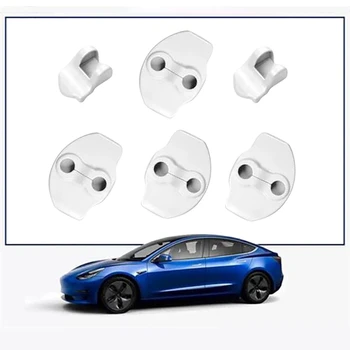 Для Tesla Модель 3 Защита Крышки Дверного Замка Защелки Крышки Дверных Стопоров Набор Из 6 Интерьерных Аксессуаров