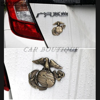 Корпус морской пехоты 3D Трехмерный металлический логотип автомобиля Модификация автомобиля Личность Орла Боковой логотип Наклейка для украшения заднего хвоста