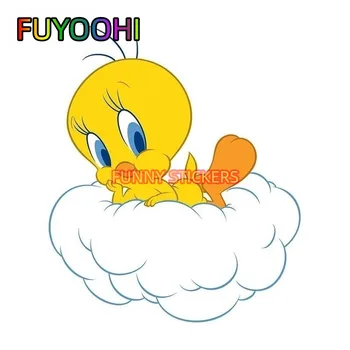 Наклейка для автомобиля FUYOOHI TweetyBird Солнцезащитный крем для дома с аниме, устойчивые к царапинам Забавные виниловые наклейки для гардероба Виниловая обертка для автомобиля