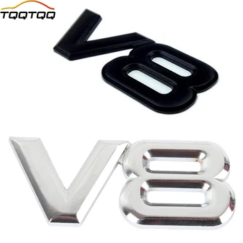 1ШТ 3D Металл Хром V6 V8 Наклейка на автомобиль Логотип Эмблема Наклейка Значок Наклейка на Кузов автомобиля