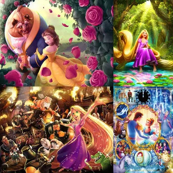 Disney 5D Diy Алмазная картина Красавица и чудовище Персонаж принцессы Мозаичная вышивка Домашний декор для спальни любовника