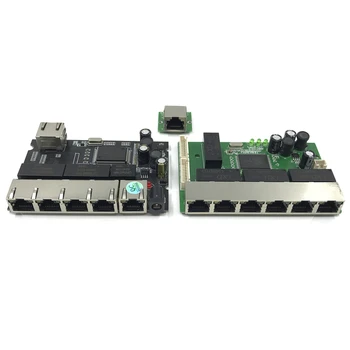8-портовый OEM-коммутатор PBC Gigabit Ethernet 8-портовый met 8-контактный разъем 10/100/1000 m концентратор 8-портовый разъем питания Pcb OEM schroef gat