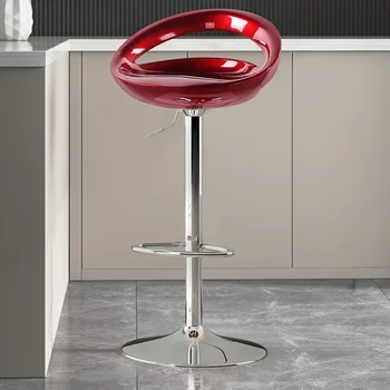 Вращающийся барный стул для кухни, маникюра, макияжа, Современная минималистичная стойка, Пластиковые стулья для приема гостей, Высокие табуреты для барной мебели