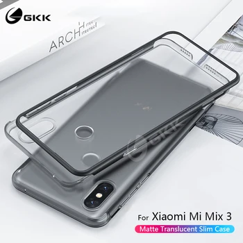 Скользящий чехол GKK для Xiaomi Mi Mix 3 Case 2 в 1, Антидетонационный Полупрозрачный Матовый на ощупь Тонкий Жесткий чехол для Xiaomi mi mix3 case Coque