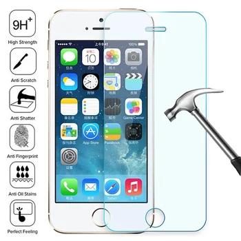 100D Прозрачное Закаленное Стекло Для iPhone 7 8 6 6S Plus Стеклянная Защитная Пленка Для Экрана На iPhone 5 5C 5S SE 2020 Стеклянная Защитная Пленка