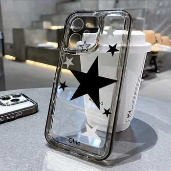 Силиконовый Мягкий Чехол Для Телефона iPhone 11 12 13 14 15 Pro Max Case iPhone 8 7 Plus XR XS Max X SE 2020 Противоударный Чехол Star Y2k