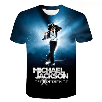 Новая летняя футболка Майкла Джексона с 3D рисунком, модная мужская, женская, детская повседневная уличная одежда, футболка с принтом для мальчиков и девочек, крутые топы, футболки