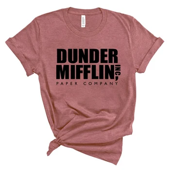 Офисная футболка Dunder Mifflin Paper Company, Удобный топ, Рубашка Schrute Farms, Унисекс, Футболки В стиле Офисного телешоу, Топы в стиле Харадзюку