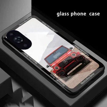 Модный автомобильный чехол для телефона Mercedes Benz для Huawei Nova 11 Pro Ultra 10 9 8 7 6 Nova11Pro, устойчивая к царапинам Задняя стеклянная крышка
