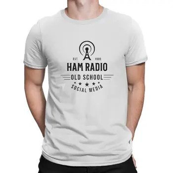 Мужские футболки OLD School для радиолюбителей, забавные футболки из 100% хлопка, футболки с круглым вырезом и коротким рукавом, графические топы