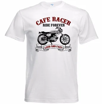 Новая повседневная футболка, Дешевые футболки на заказ, Винтажный итальянский мотоцикл Cafe Racer - Новая хлопковая футболка с принтом, повседневная футболка