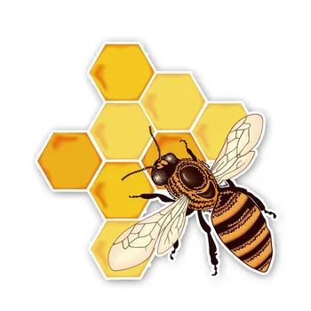 10-сантиметровые модные пчелы, которые едят мед, интересная водонепроницаемая и солнцезащитная наклейка из ПВХ для автомобиля