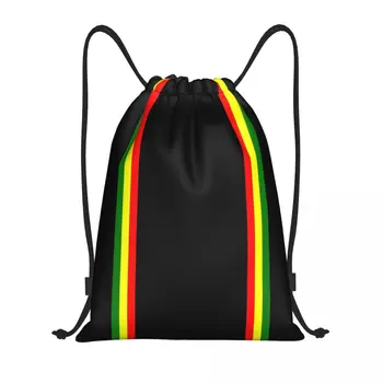Изготовленный на заказ рюкзак Rasta Stripe Rasta Color на шнурке, сумки для мужчин и женщин, легкий Ямайский спортивный рюкзак для тренажерного зала, сумки для тренировок