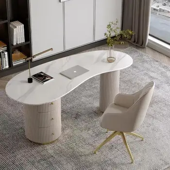 Легкий роскошный офисный компьютерный стол из каменной плиты неправильной формы, дизайнерский стол, салон красоты, приемная для медицинских консультаций