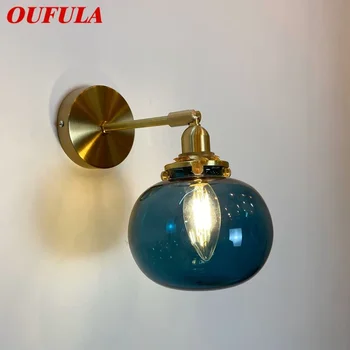Настенный светильник из Скандинавской латуни OUFULA, Прикроватная лампа для гостиной, Спальни, Современный Гостиничный Коридор, Настенный светильник для прихожей