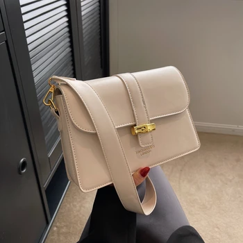 Женская сумка через плечо в стиле ретро, однотонная сумка подмышками, универсальная женская сумка из искусственной кожи с клапаном, маленькая сумка-мессенджер, шикарные женские сумки