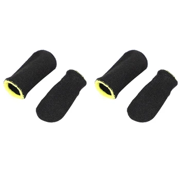 18-контактные накладки для пальцев из углеродного волокна для мобильных игр PUBG, накладки для пальцев на экран, черно-желтые (32 шт.)