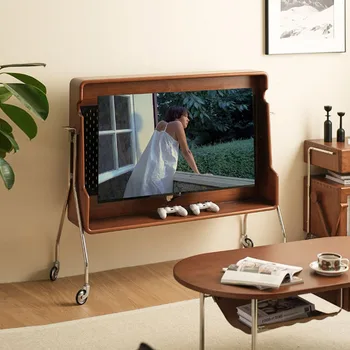Кронштейн для телевизора Переносная подставка для телевизора в маленькой квартире из массива дерева для спальни Простая стойка для телевизора в гостиной