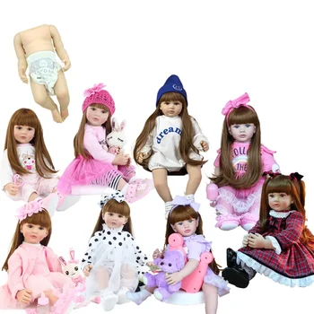 Набор игрушек для куклы-Реборна 55 см Реалистичная Кукла-Реборн для девочек Реалистичный водонепроницаемый корпус из силикона 22 дюйма Длинные Волосы Рождественские Подарки для малышей