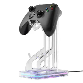 Универсальная подставка с двумя контроллерами RBG для PS5, настольный контроллер PS4, Прозрачный Акриловый держатель, геймпад, крепление для джойстика для Xbox