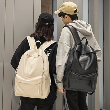 Модный мужской рюкзак для пары из искусственной кожи, повседневная простая дорожная сумка через плечо, Высококачественная женская школьная сумка