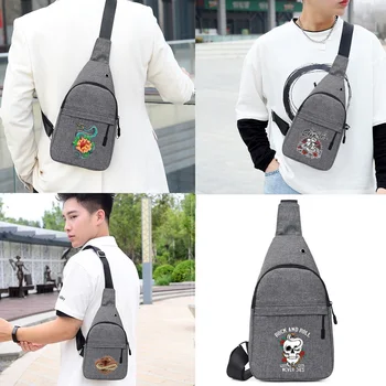 Мужская нагрудная сумка с USB-портом для зарядки, молодежные дорожные сумки, органайзер, поясная сумка, рюкзак с принтом кобры, новые сумки через плечо