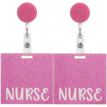 Карточка для бейджа медсестры, значок медсестры, приятель, Выдвижная катушка для бейджа, зажим для бейджа, Розовый горизонтальный держатель бейджа, Аксессуары для бейджей, медсестры