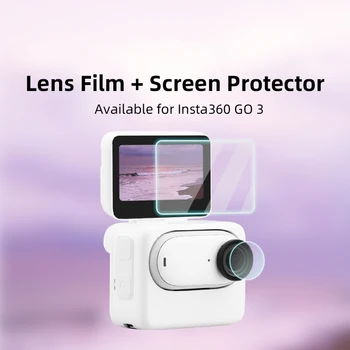 1/2 комплекта для Insta360 GO3 Закаленных пленок, Защитная пленка для экрана камеры, аксессуары для наклеек на пленки