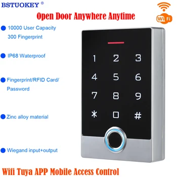 Умный Дверной замок с отпечатками пальцев, Wi-Fi Приложение Tuya, Сенсорная Клавиатура с паролем, Водонепроницаемая Система контроля доступа с RFID-картой