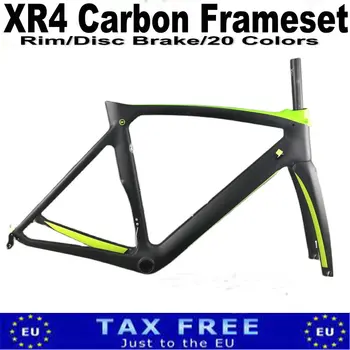 Новая карбоновая рама XR4 с ободным тормозом Road Brake, комплект велосипедных рам, зажим для подседельного штыря, вилка для гарнитуры, пользовательский логотип