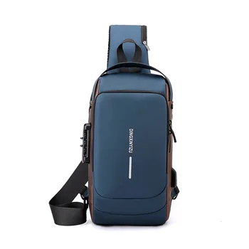 Мужская сумка через плечо для вечеринок, водонепроницаемые нагрудные сумки USB, противоугонная сумка на ремне, многофункциональная короткая дорожная сумка-мессенджер