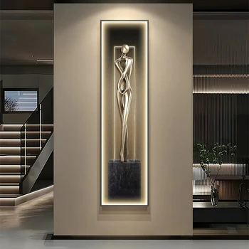 Современная абстрактная фигурная светящаяся интерьерная живопись Светодиодный настенный светильник для подвешивания гостиной столовой кухни Украшения дома CX186DS