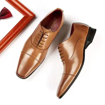 Новые мужские модельные туфли, официальная обувь, мужская деловая обувь ручной работы, свадебные туфли, мужские туфли большого размера из натуральной кожи на шнуровке
