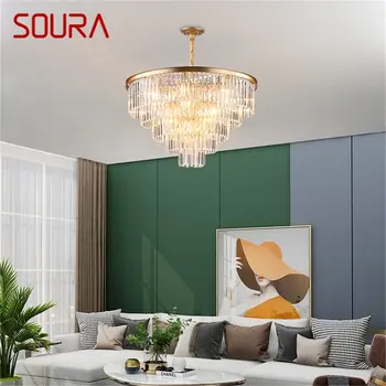 Подвесные светильники SOURA Роскошная светодиодная хрустальная лампа в постмодернистском стиле для украшения дома, столовой
