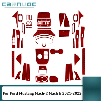Для автомобиля Ford Mustang Mach-E Mach E 2021 2022 Различные Детали Интерьера Декоративные Аксессуары Из Углеродного Волокна Красные Наклейки
