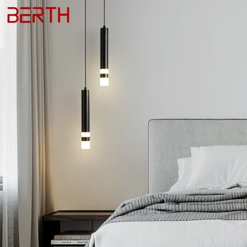 Современный подвесной светильник BERTH с черным светодиодом, простой декоративный подвесной светильник для домашнего кабинета, спальни